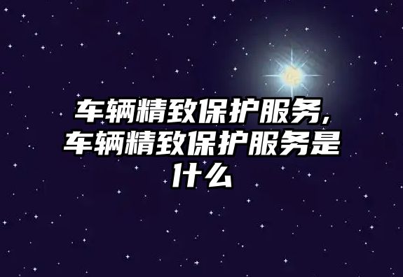 車輛精致保護服務(wù),車輛精致保護服務(wù)是什么