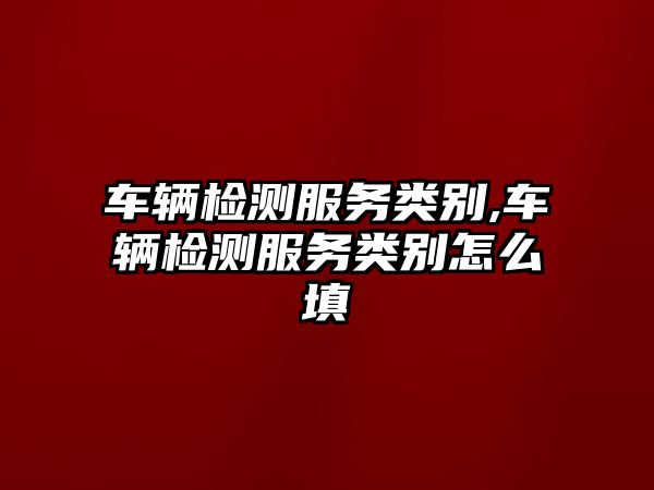 車輛檢測服務類別,車輛檢測服務類別怎么填