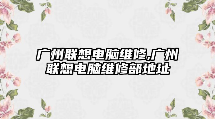 廣州聯想電腦維修,廣州聯想電腦維修部地址