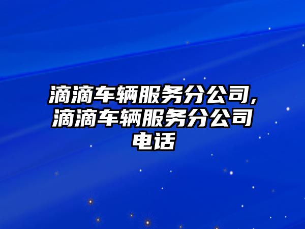 滴滴車輛服務分公司,滴滴車輛服務分公司電話