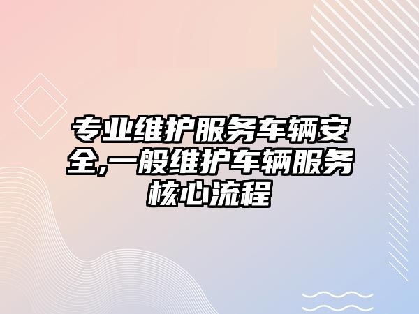 專業(yè)維護(hù)服務(wù)車輛安全,一般維護(hù)車輛服務(wù)核心流程