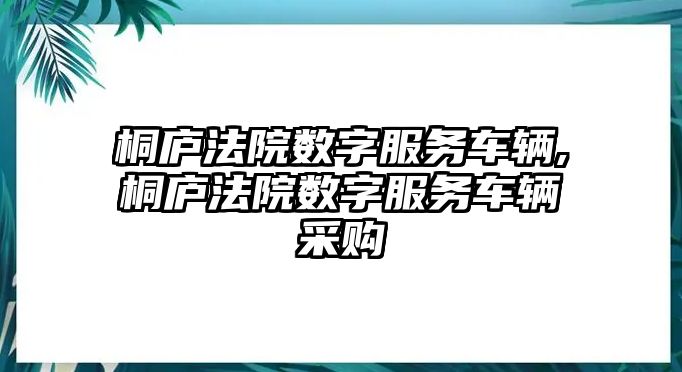 桐廬法院數字服務車輛,桐廬法院數字服務車輛采購