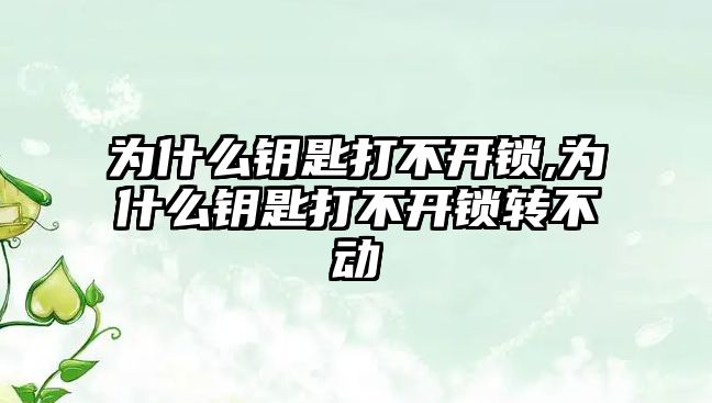 為什么鑰匙打不開鎖,為什么鑰匙打不開鎖轉不動