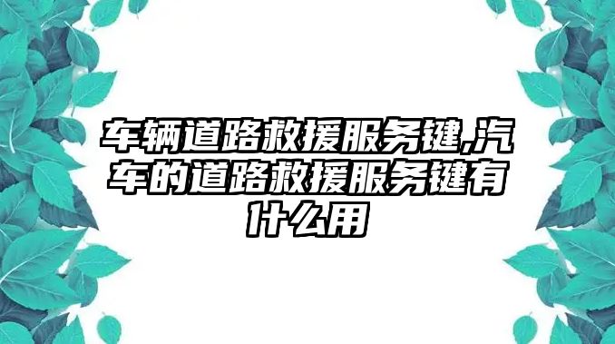 車輛道路救援服務鍵,汽車的道路救援服務鍵有什么用