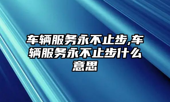 車輛服務永不止步,車輛服務永不止步什么意思