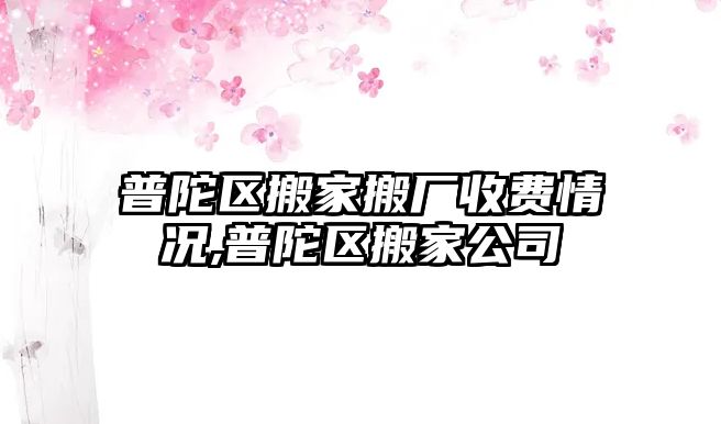 普陀區搬家搬廠收費情況,普陀區搬家公司