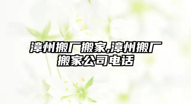 漳州搬廠搬家,漳州搬廠搬家公司電話