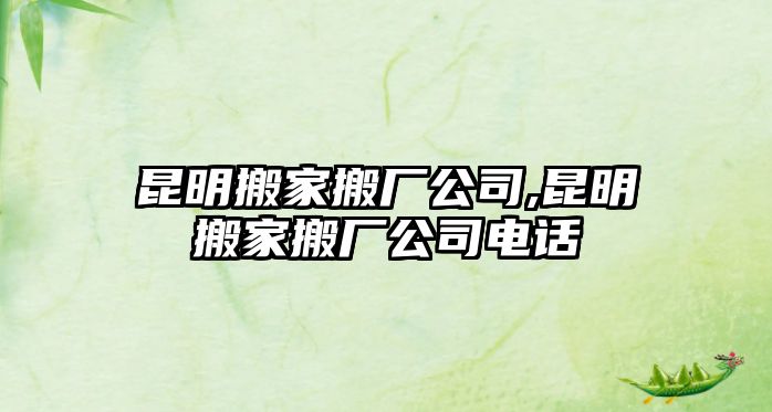 昆明搬家搬廠公司,昆明搬家搬廠公司電話