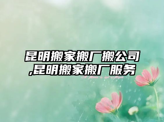 昆明搬家搬廠搬公司,昆明搬家搬廠服務(wù)