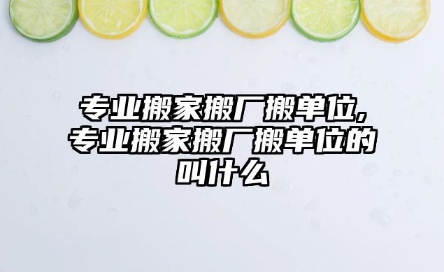 專業搬家搬廠搬單位,專業搬家搬廠搬單位的叫什么