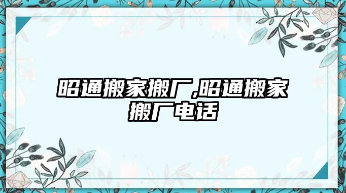 昭通搬家搬廠,昭通搬家搬廠電話