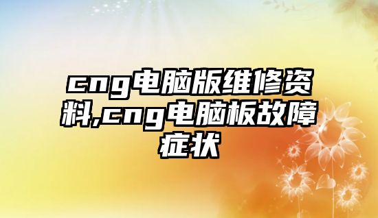 cng電腦版維修資料,cng電腦板故障癥狀