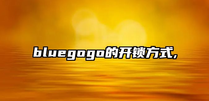 bluegogo的開鎖方式,