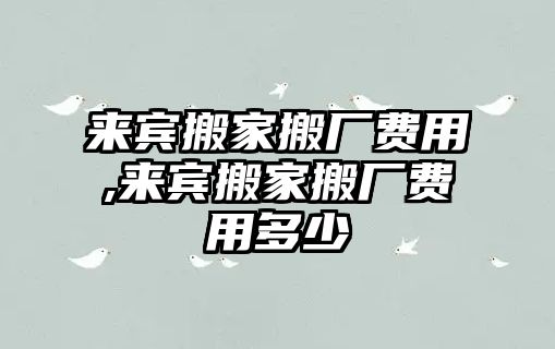 來賓搬家搬廠費用,來賓搬家搬廠費用多少