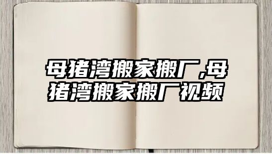 母豬灣搬家搬廠,母豬灣搬家搬廠視頻