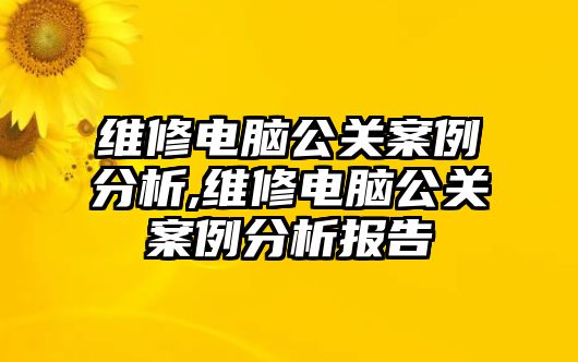 維修電腦公關案例分析,維修電腦公關案例分析報告