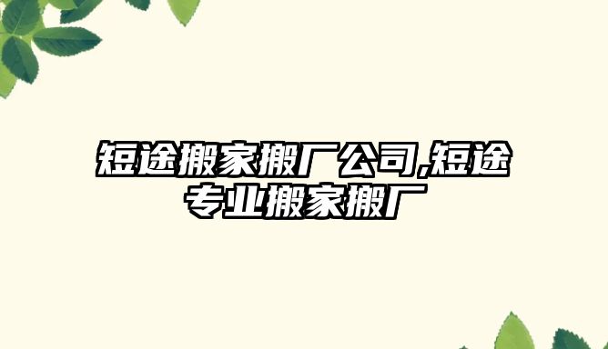 短途搬家搬廠公司,短途專業(yè)搬家搬廠