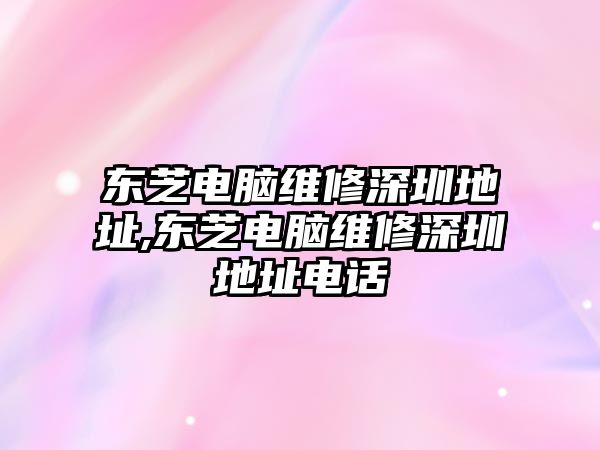 東芝電腦維修深圳地址,東芝電腦維修深圳地址電話