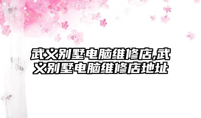 武義別墅電腦維修店,武義別墅電腦維修店地址