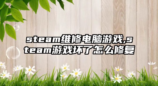 steam維修電腦游戲,steam游戲壞了怎么修復