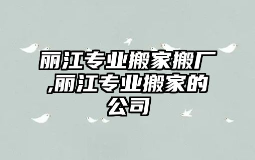 麗江專業搬家搬廠,麗江專業搬家的公司