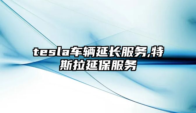 tesla車輛延長服務,特斯拉延保服務