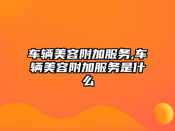 車輛美容附加服務,車輛美容附加服務是什么