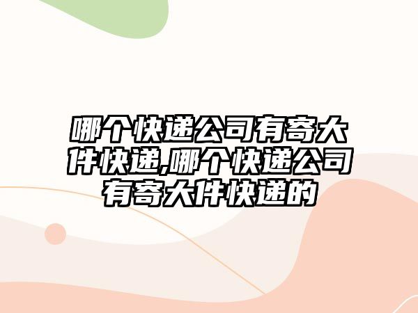 哪個快遞公司有寄大件快遞,哪個快遞公司有寄大件快遞的