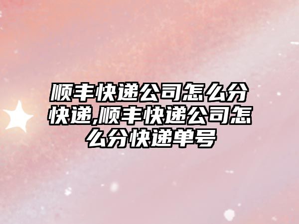 順豐快遞公司怎么分快遞,順豐快遞公司怎么分快遞單號