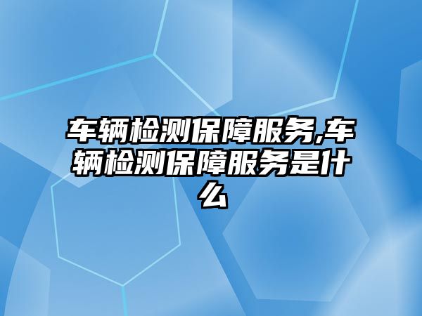 車輛檢測保障服務,車輛檢測保障服務是什么