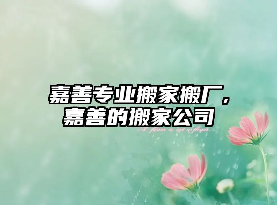 嘉善專業(yè)搬家搬廠,嘉善的搬家公司