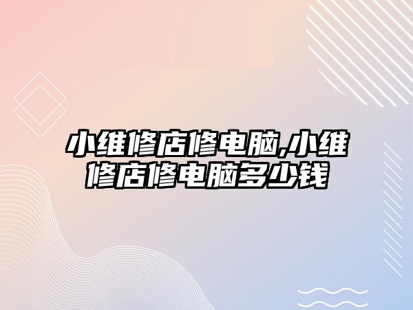 小維修店修電腦,小維修店修電腦多少錢