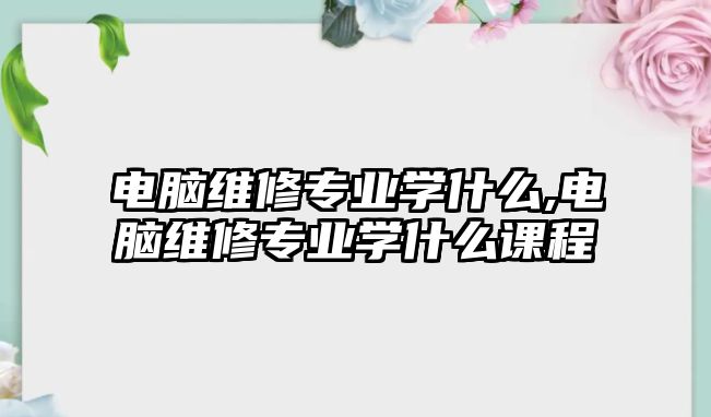 電腦維修專業(yè)學什么,電腦維修專業(yè)學什么課程