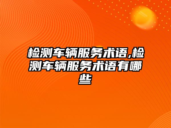 檢測車輛服務術語,檢測車輛服務術語有哪些